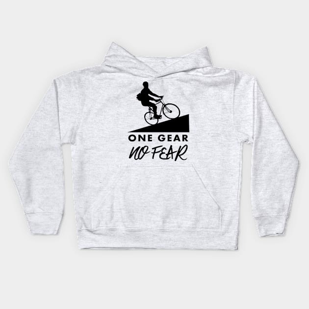 One gear, no fear Kids Hoodie by uglypaper